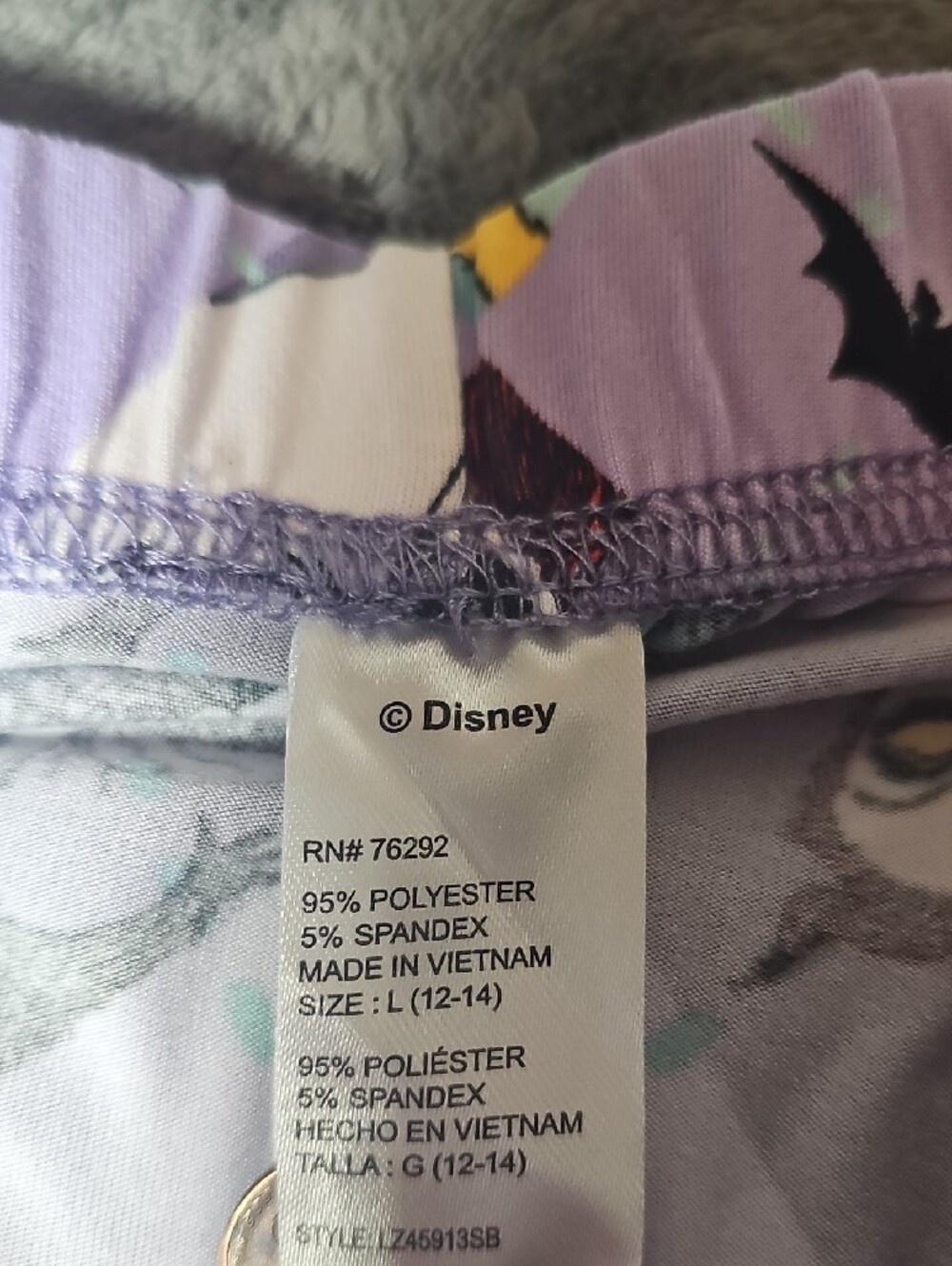Disney Lavender The Nightmare Before Christmas Short Pajama Set Size L - Picture 9 of 9